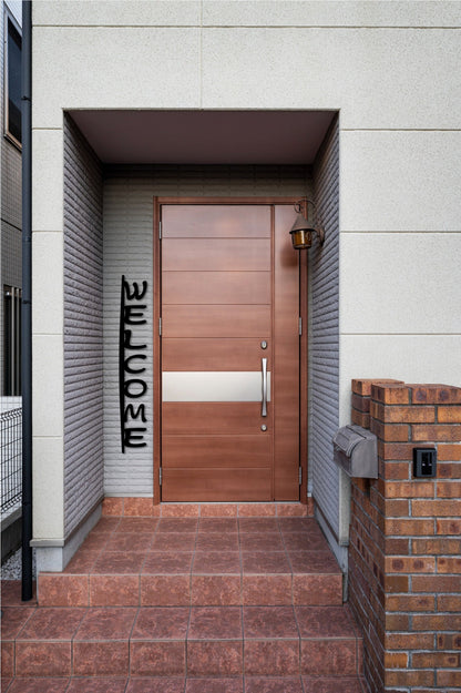 Vertical Welcome Metal Sign – Custom Front Door Decor