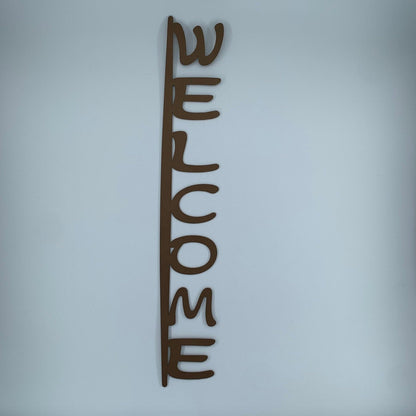 Vertical Welcome Metal Sign – Custom Front Door Decor