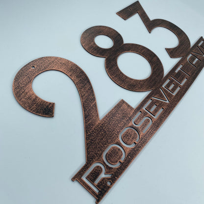 Custom Metal Address Sign, 16 Gauge Steel House Numbers