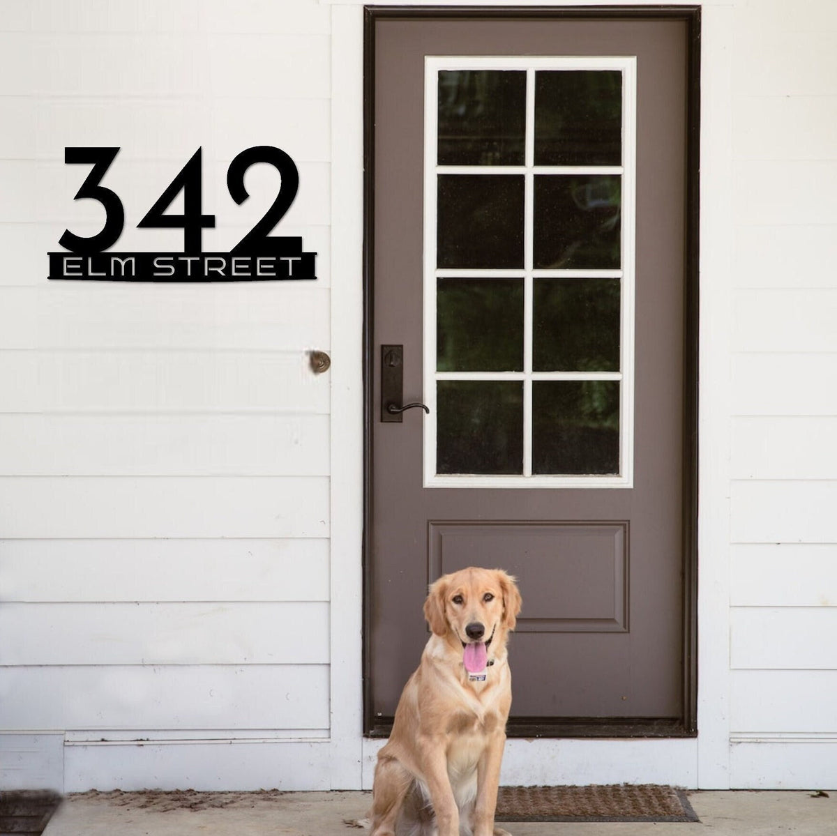 Personalized Metal Address Sign, Modern House Number, 16 Gauge Steel