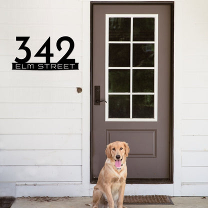 Personalized Metal Address Sign, Modern House Number, 16 Gauge Steel