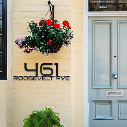Custom Metal Address Sign, Modern House Numbers, Address Plaque