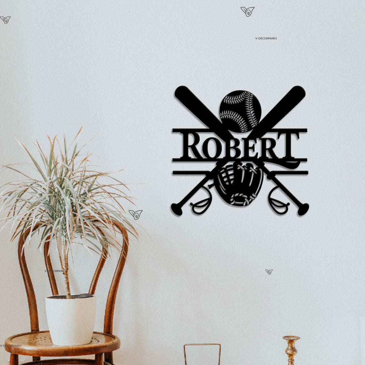 Custom Baseball Metal Sign with LED Lights, Baseball Wall Decor, Baseball Player Gift, Baseball Player Name Sign, Birthday Gift for Him