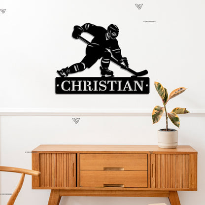 Custom Hockey Metal Sign with Led Light, Hockey Name Sign, Hockey Wall Decor, Hockey Player Gifts, Home Decor, Hockey Gifts, Gift for Him
