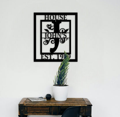 Custom Metal Family Name Sign, Square Wall Art, Personalized Home Decor, Housewarming Gift