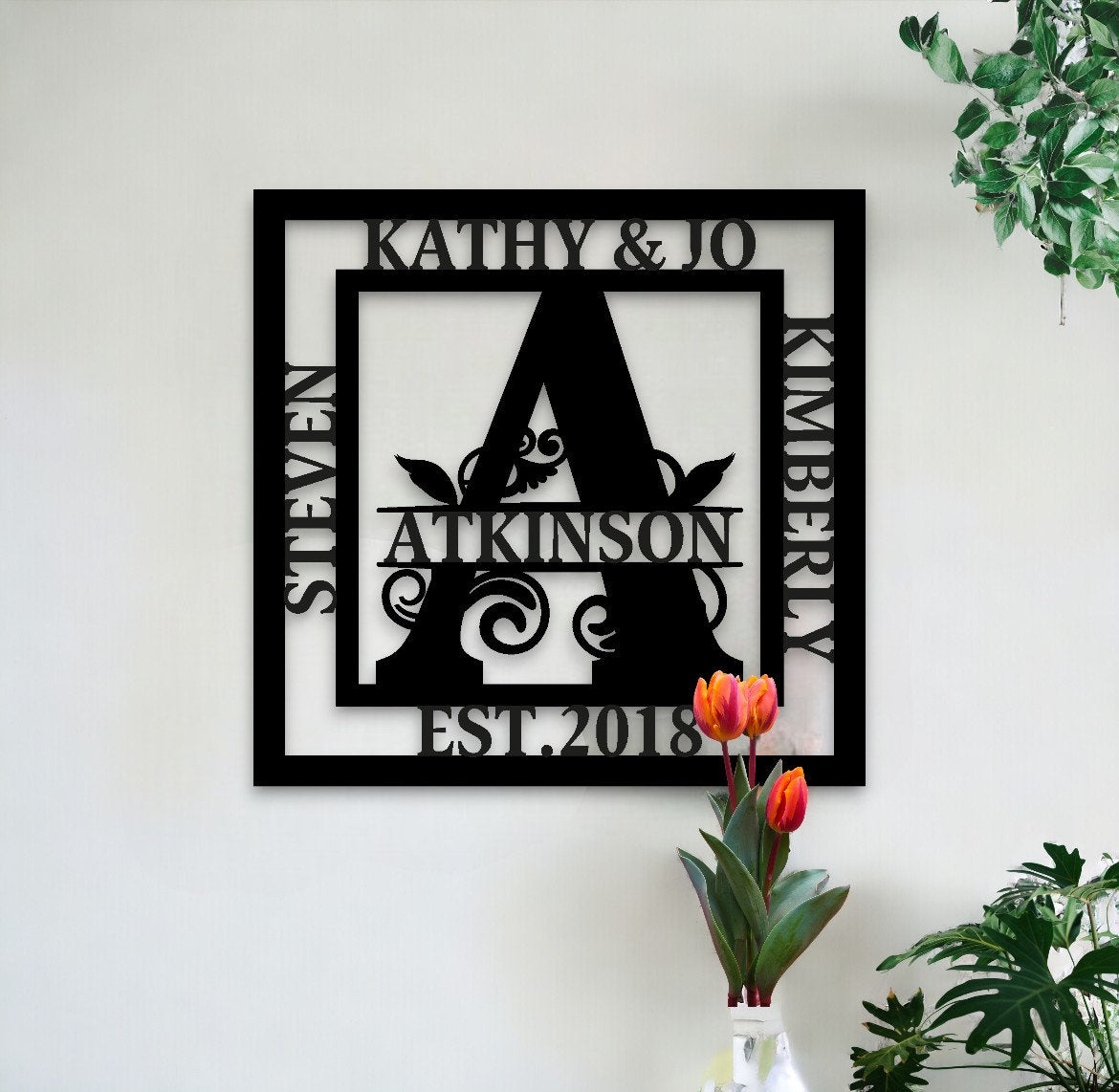 Personalized Family Name Metal Sign – Custom Wall Decor