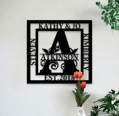 Personalized Family Name Metal Sign – Custom Wall Decor