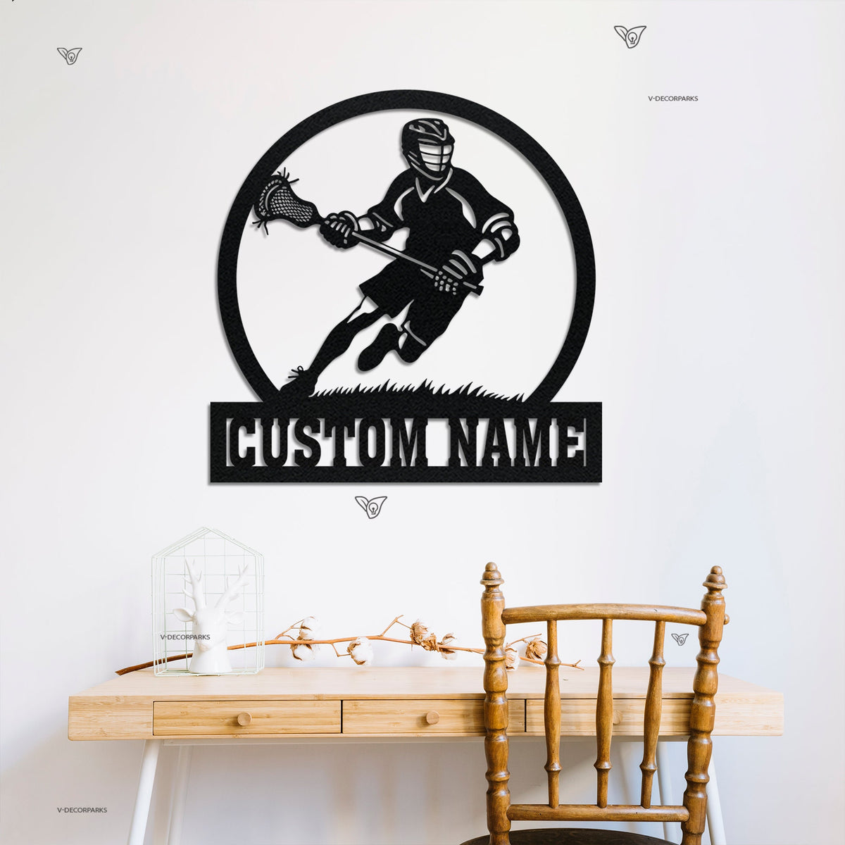 Custom Lacrosse Player Metal Sign Led Light, Lacrosse Player Gift, Lacrosse Player Wall Art, Birthday Gift for Him, Boys Room Decor