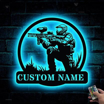 Custom Paintball Metal Sign with Led Light, PaintballMetal Wall Art, Paintball Lover Gift, Gift For Man, Paintball Lover Gift