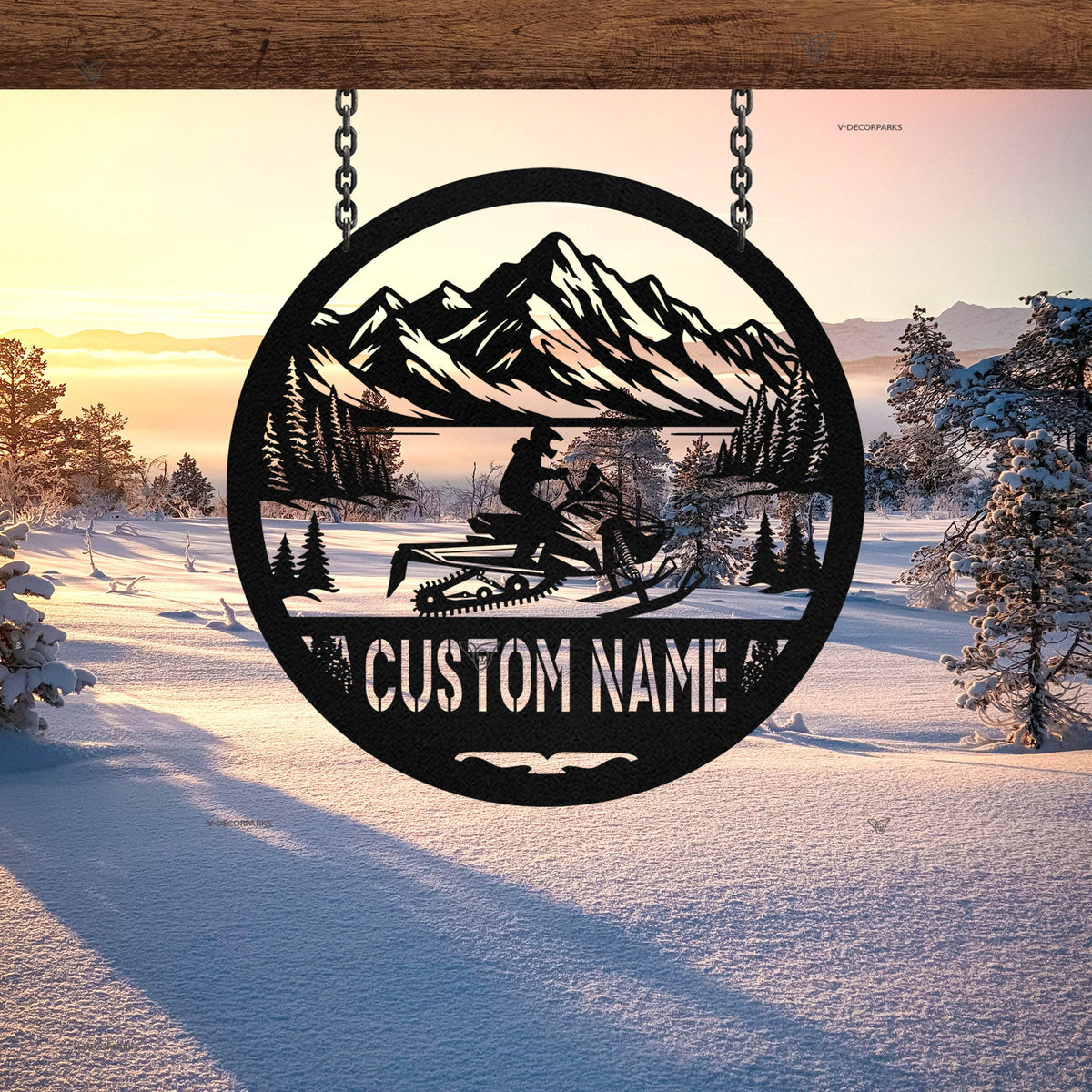 Custom Snowmobile Metal Sign with LED Light, Personalized Ski-Doo Name Sign, Snowmobile Sign, Snowmobile Decor, Home Decor, Gift for Him