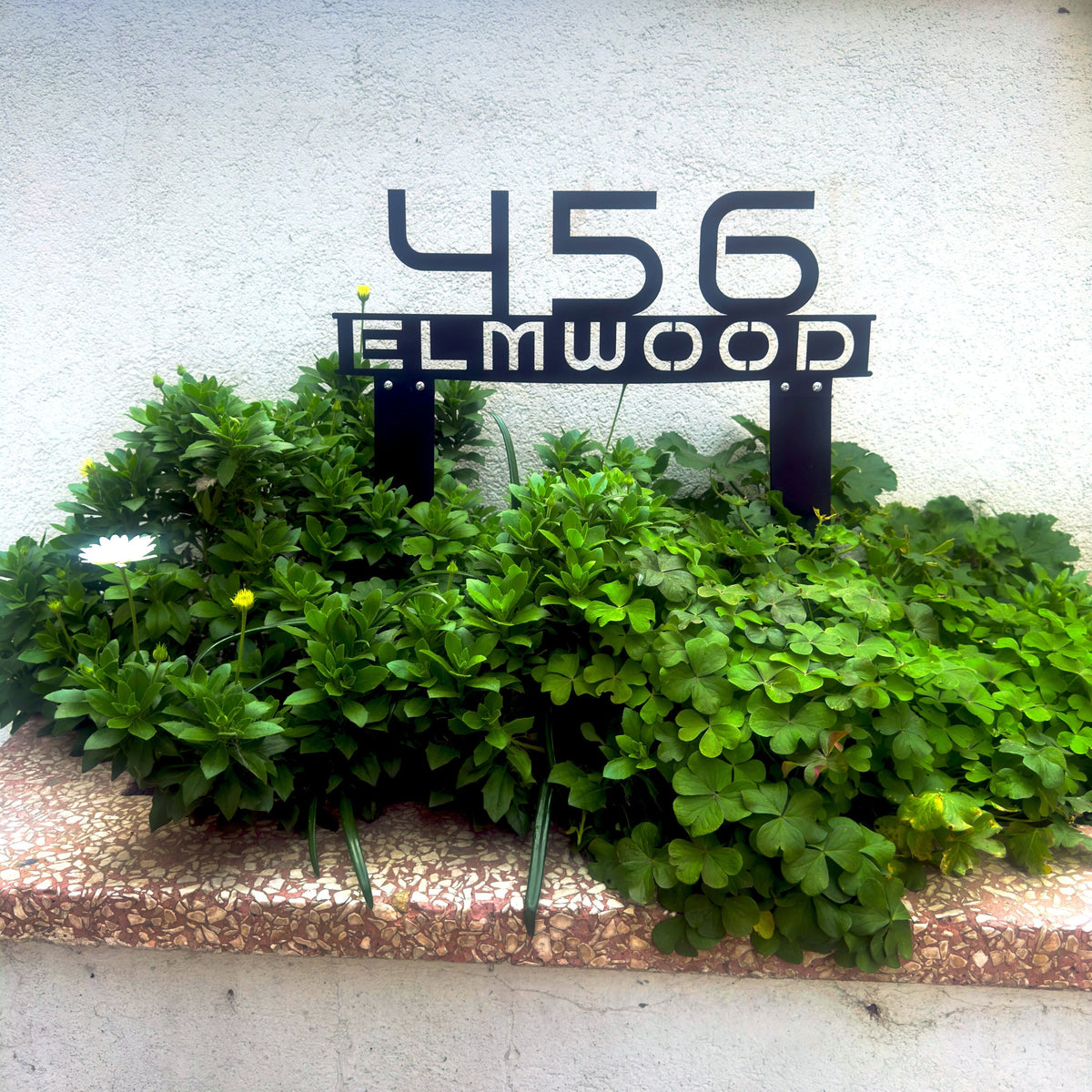 Custom Metal Address Sign with Stakes – Personalized Street Name Plaque