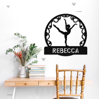 Custom Gymnastics Metal Sign with Led lights, Gymnastics Sign, Personalized Gymnast Name Sign, Gift For Athletes, Birthday Gift