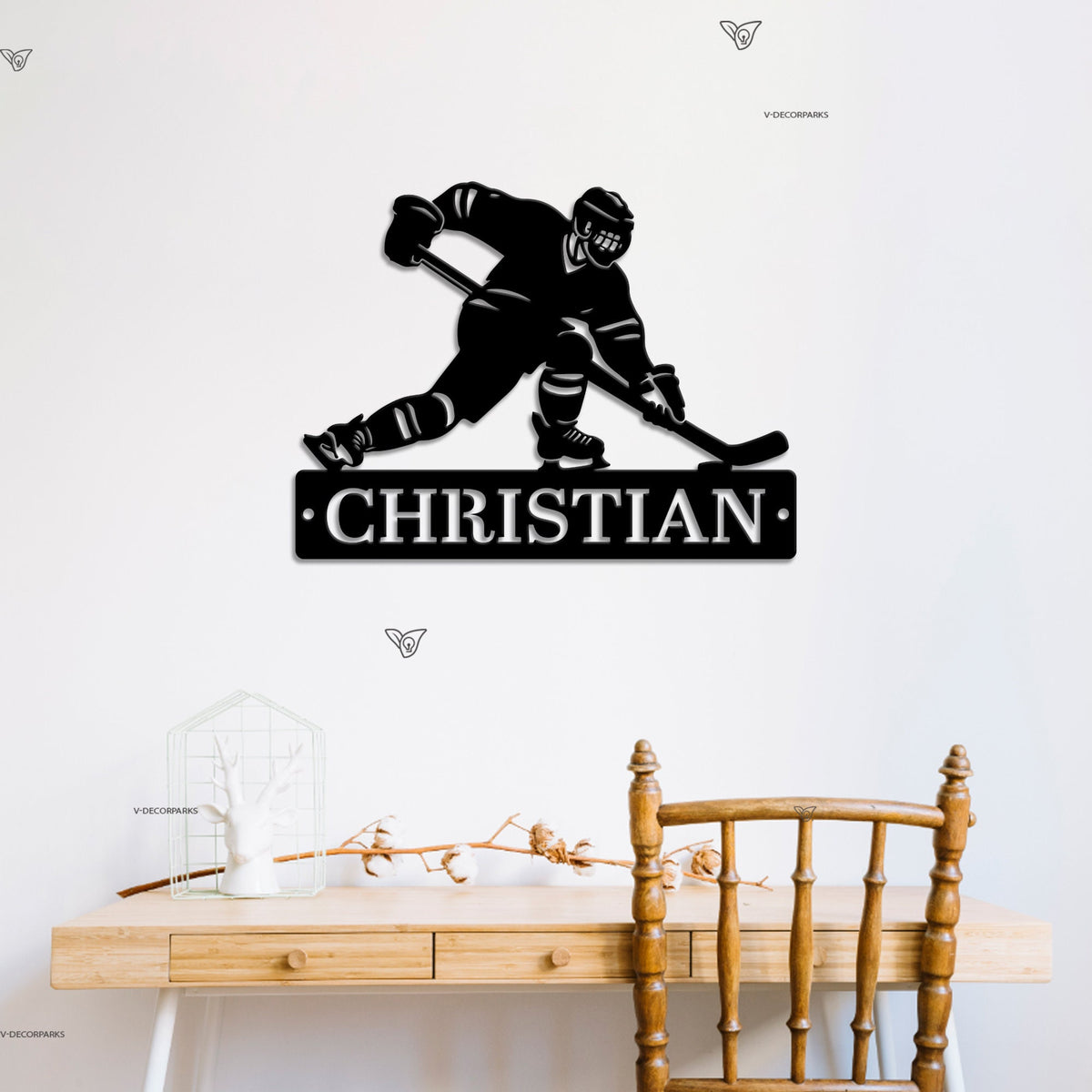 Custom Hockey Metal Sign with Led Light, Hockey Name Sign, Hockey Wall Decor, Hockey Player Gifts, Home Decor, Hockey Gifts, Gift for Him