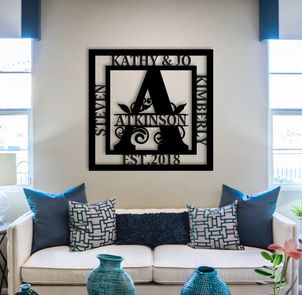 Personalized Family Name Metal Sign – Custom Wall Decor