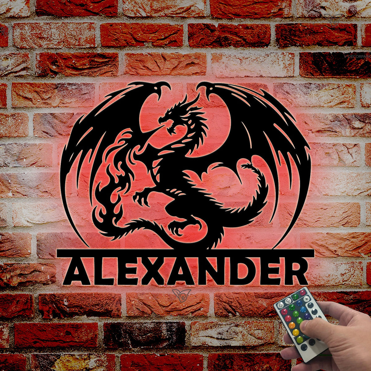 Custom Dragon Metal Wall Art with LED Lights, Dragon Metal Sign, Dragon Lover Gift, Room Decor, Gift for Him, Mythologic Decor