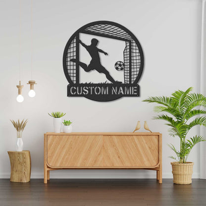 Custom Soccer Metal Sign with LED Light, Football Player Name Sign, Metal Soccer Wall Art, Boys Room Decor, Football Lover Gift