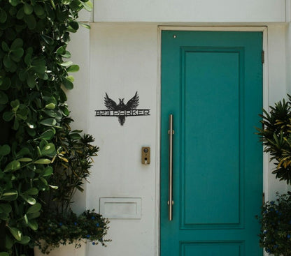Custom Eagle Metal Address Sign – Personalized House Number