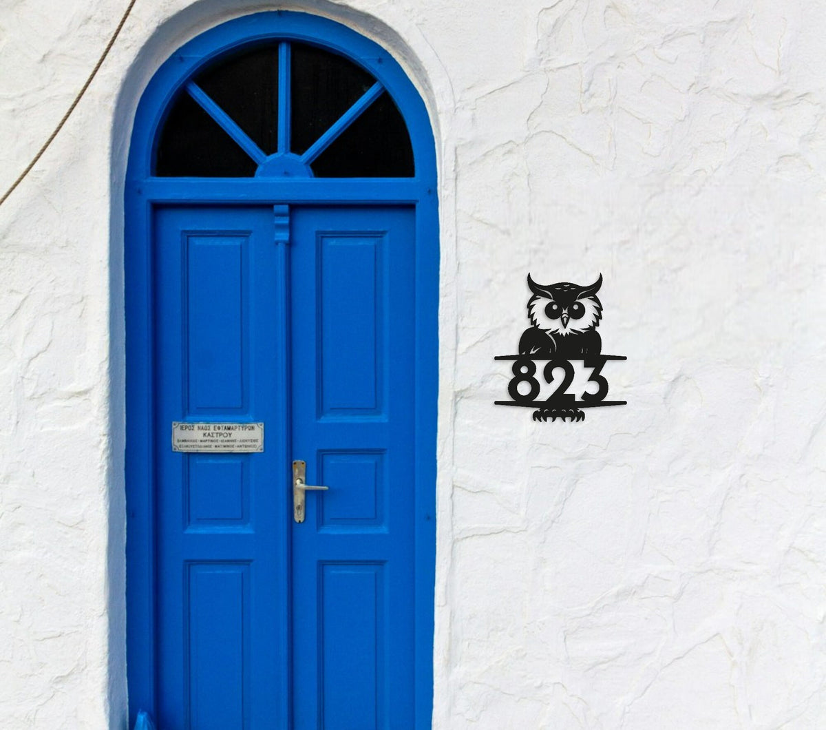 Custom Owl Metal Address Sign - Personalized Modern House Number Plaque, Unique Outdoor Wall Decor