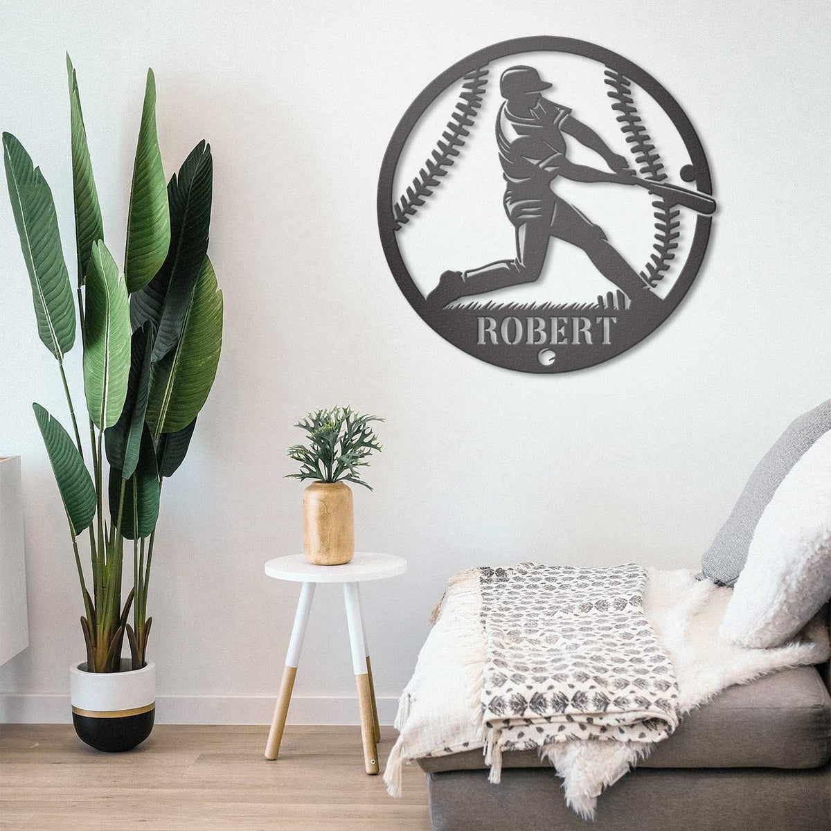 Personalized Baseball Metal Sign with LED Lights, Baseball Wall Art, Baseball Player Gift, Baseball Player Name Sign, Gift for Him