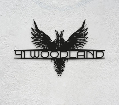 Custom Eagle Metal Address Sign – Personalized House Number