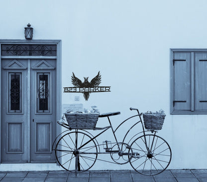 Custom Metal Address Sign with Eagle, Personalized House Number