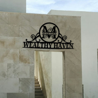 Customized Elegant Metal Address Sign - Durable Outdoor Home Decor, Personalized Stylish Name & Address Display