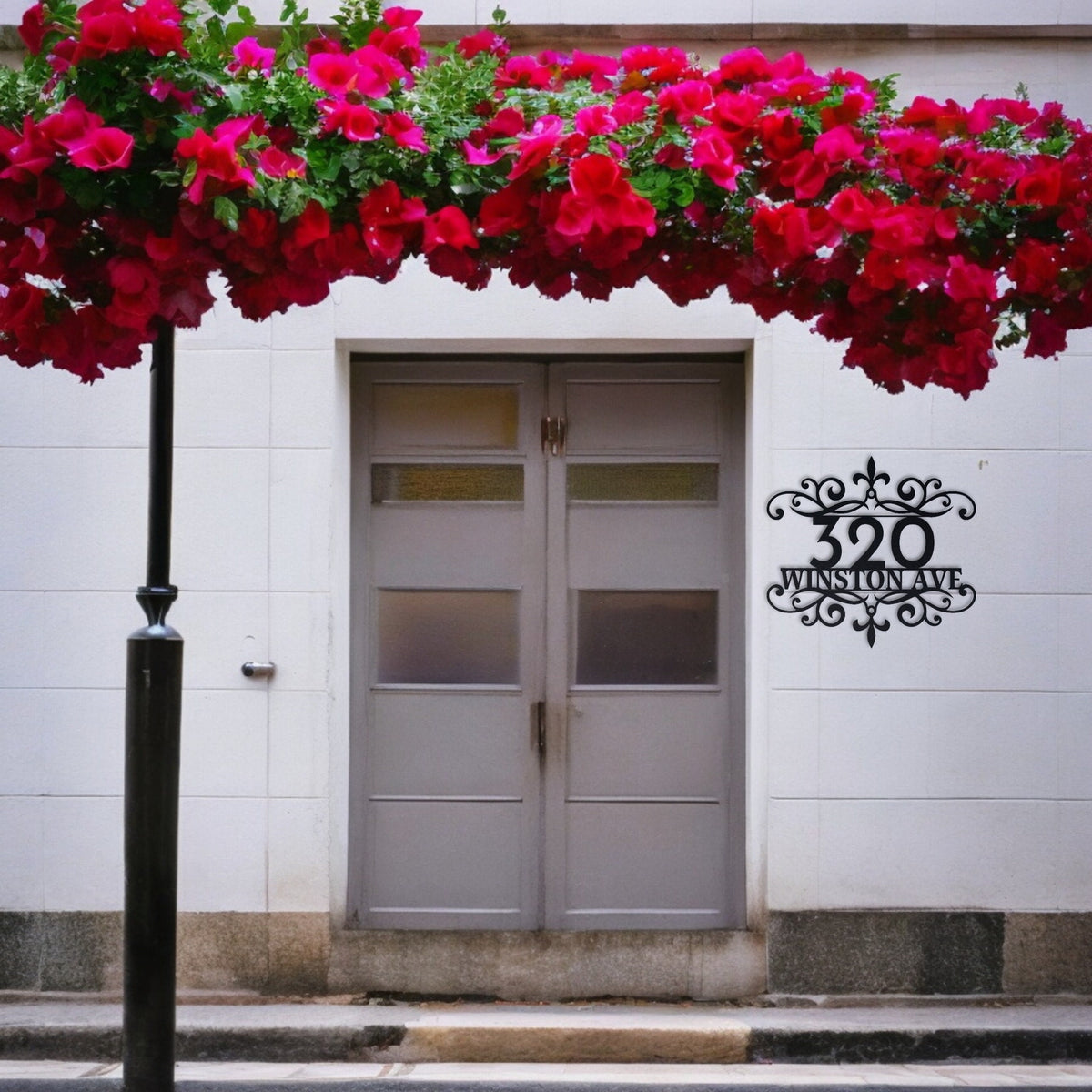 Personalized Stylish Metal Address Sign, House Numbers