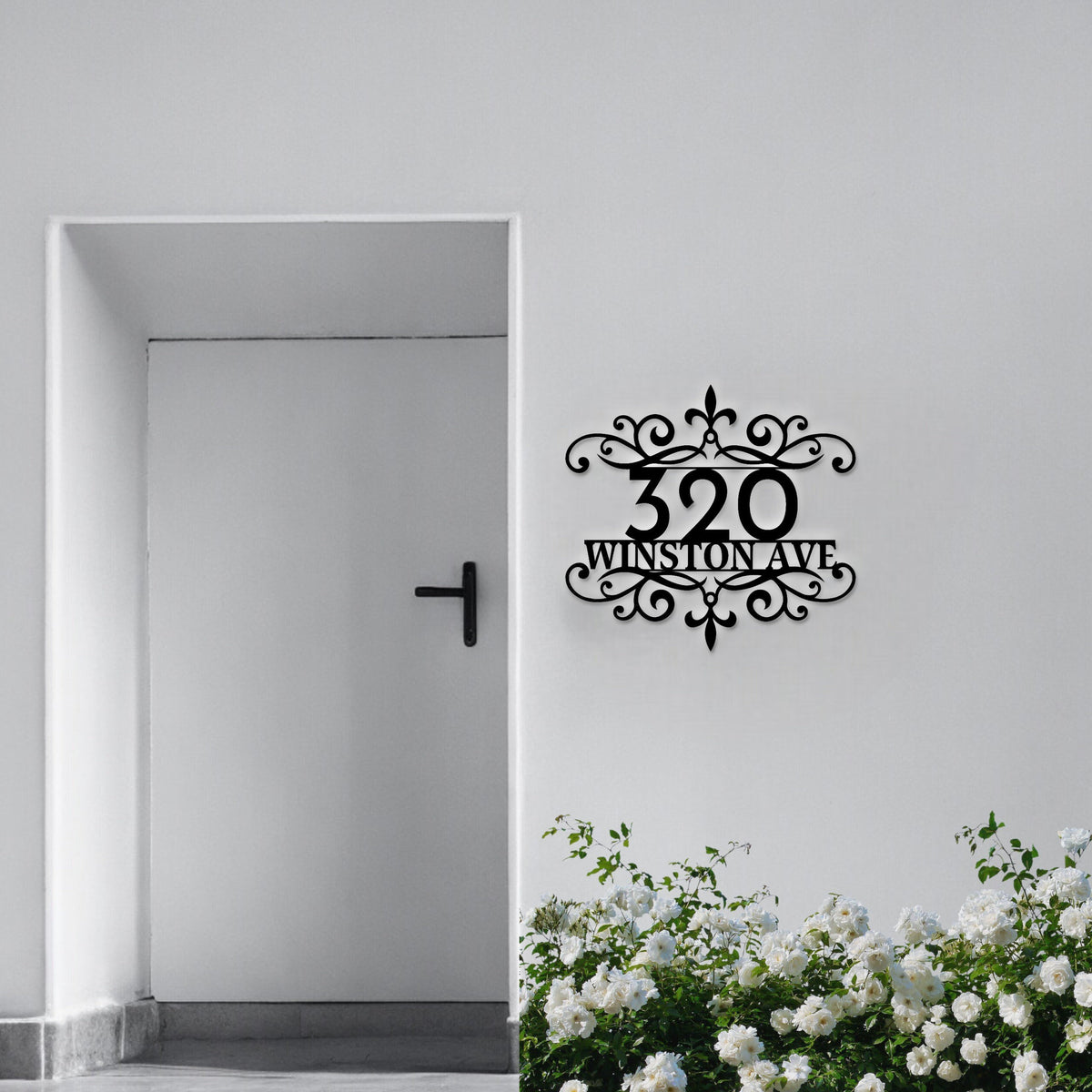 Personalized Stylish Metal Address Sign, House Numbers