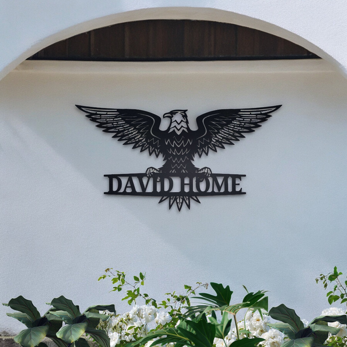 Custom Metal Address Sign with Eagle | Personalized House Number Plaque