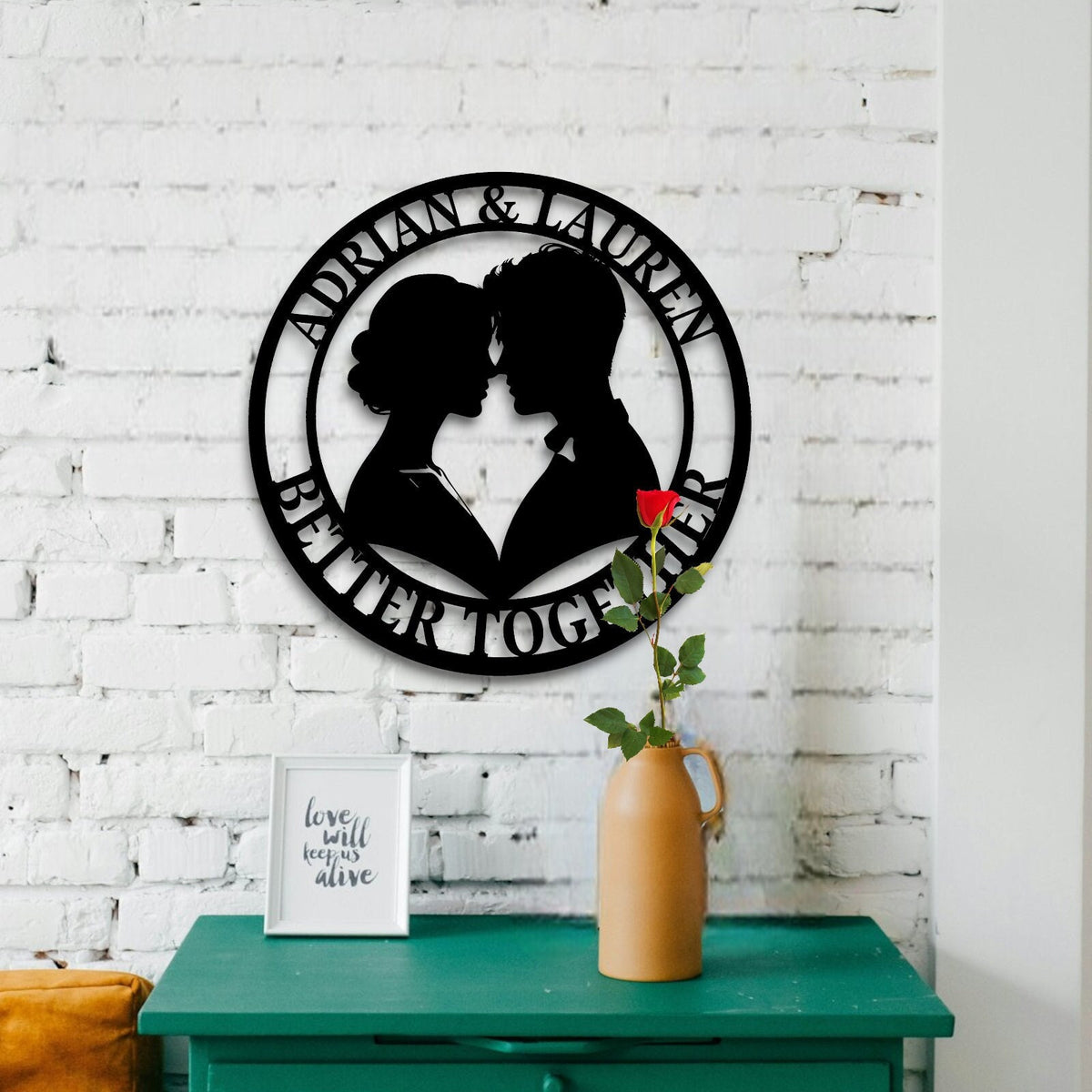 Custom Wedding Metal Sign, Personalized Last Name, Established Date