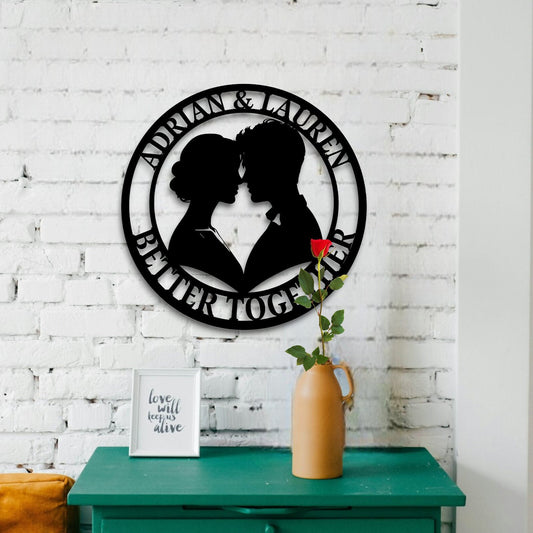 Custom Wedding Metal Sign, Personalized Last Name, Established Date
