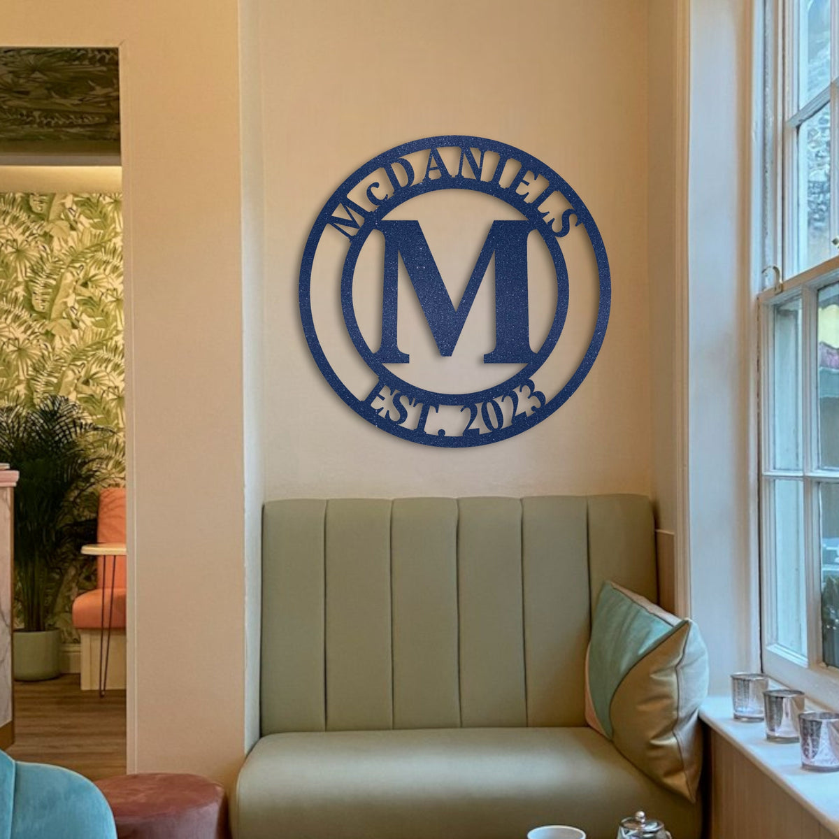 Custom Metal Monogram Sign, Family Name, Established Date, Steel Wall Art