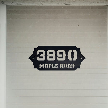 Address Sign for House, Metal House Number with Street Name, Colour Options