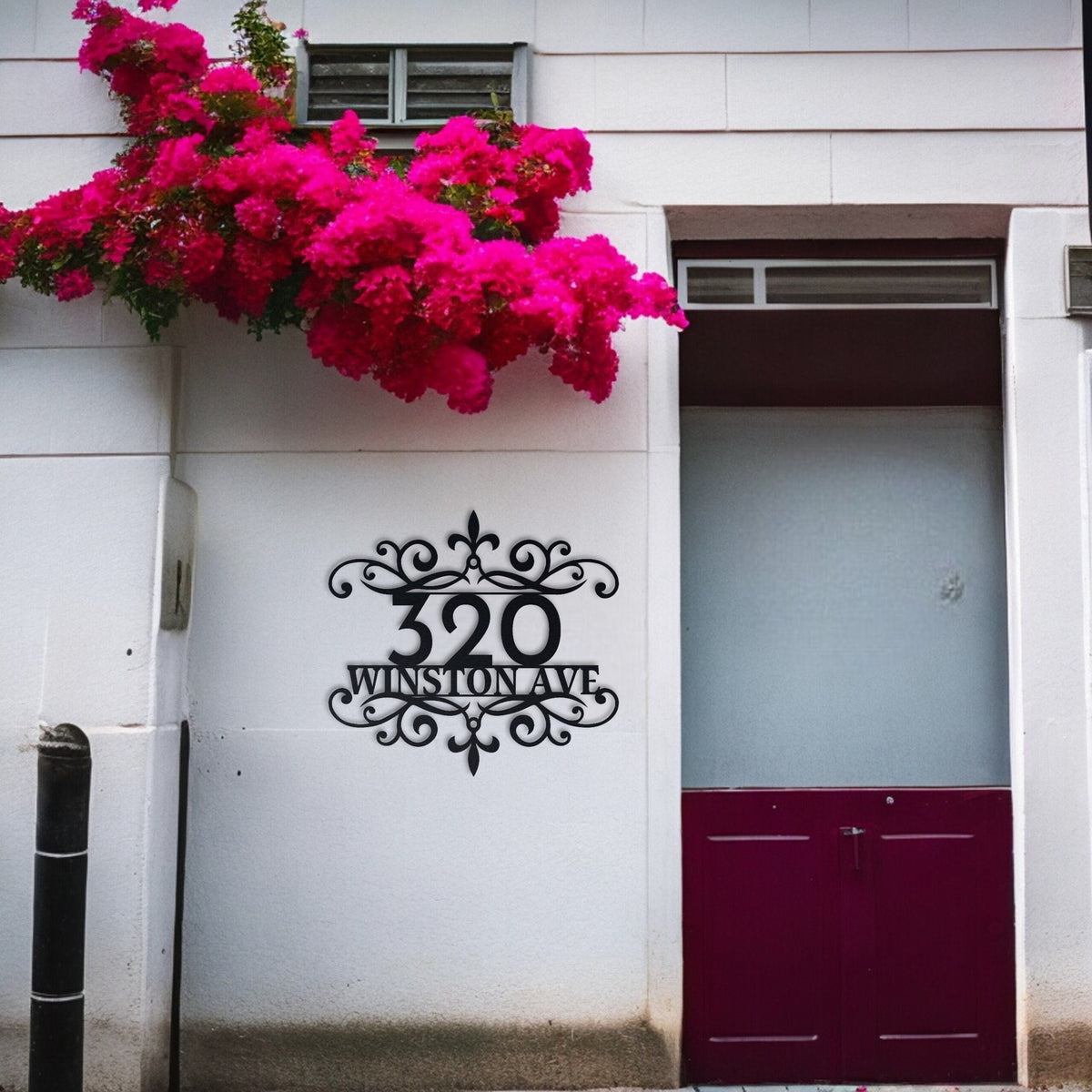 Personalized Stylish Metal Address Sign, House Numbers