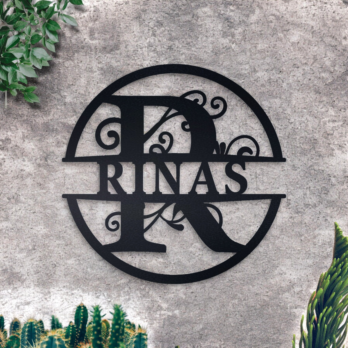 Personalized Metal Name Sign, Initial Door Hanger, Wall Art