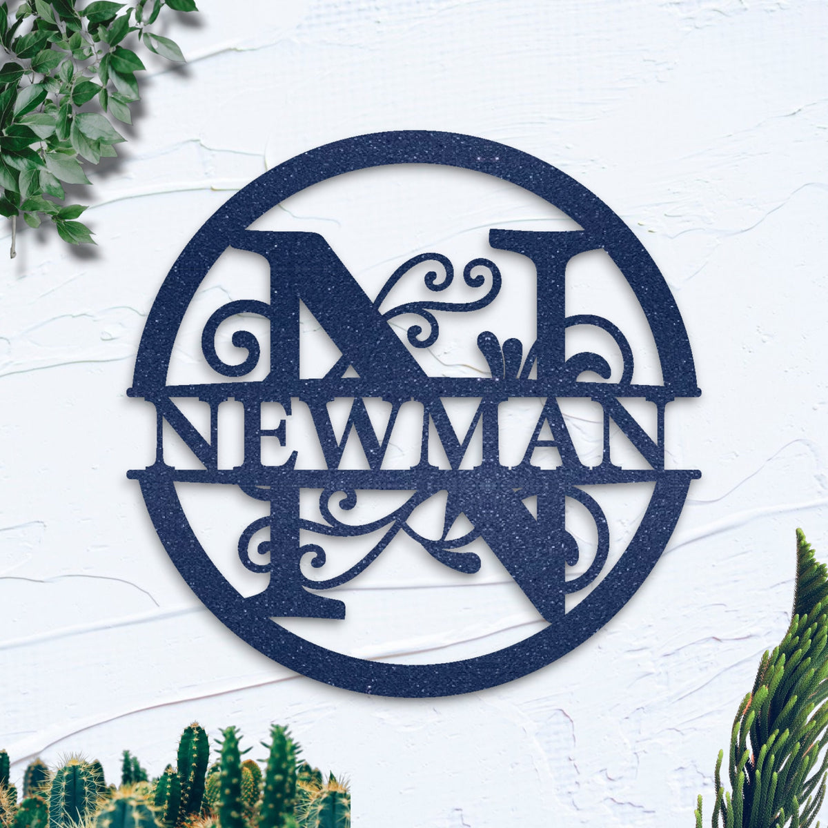 Personalized Metal Name Sign, Initial Door Hanger, Wall Art
