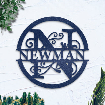 Personalized Metal Name Sign, Initial Door Hanger, Wall Art