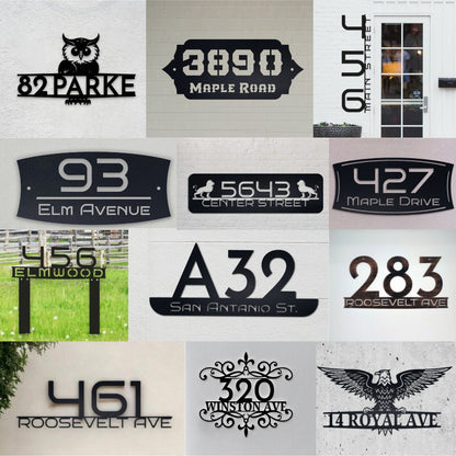 Vertical Custom Metal Address Sign, House Number, Housewarming Gift