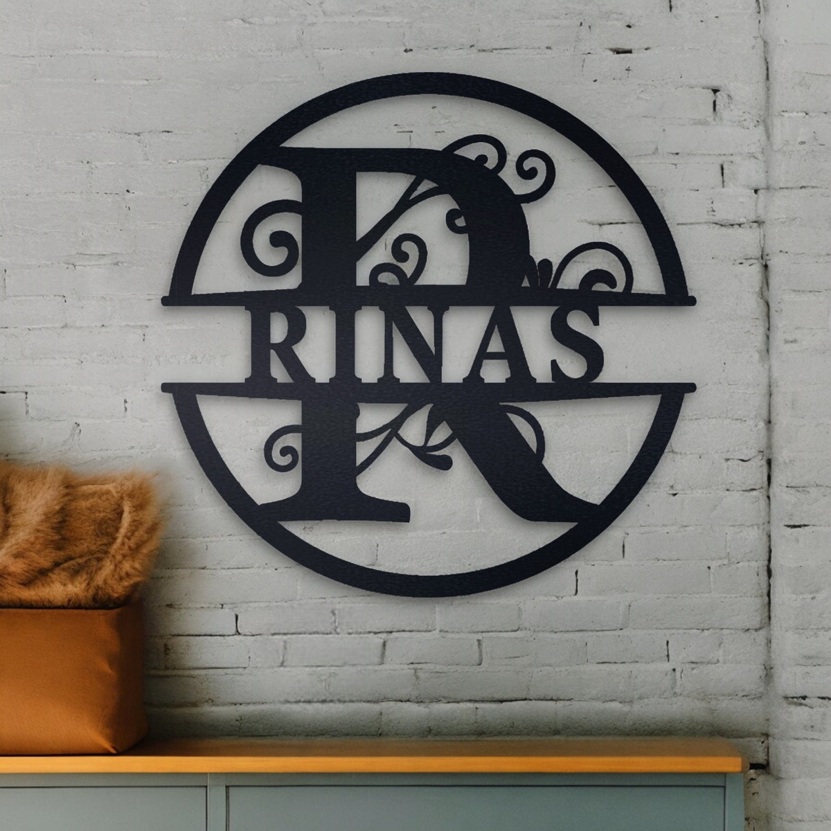 Personalized Metal Name Sign, Initial Door Hanger, Wall Art