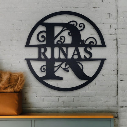 Personalized Metal Name Sign, Initial Door Hanger, Wall Art