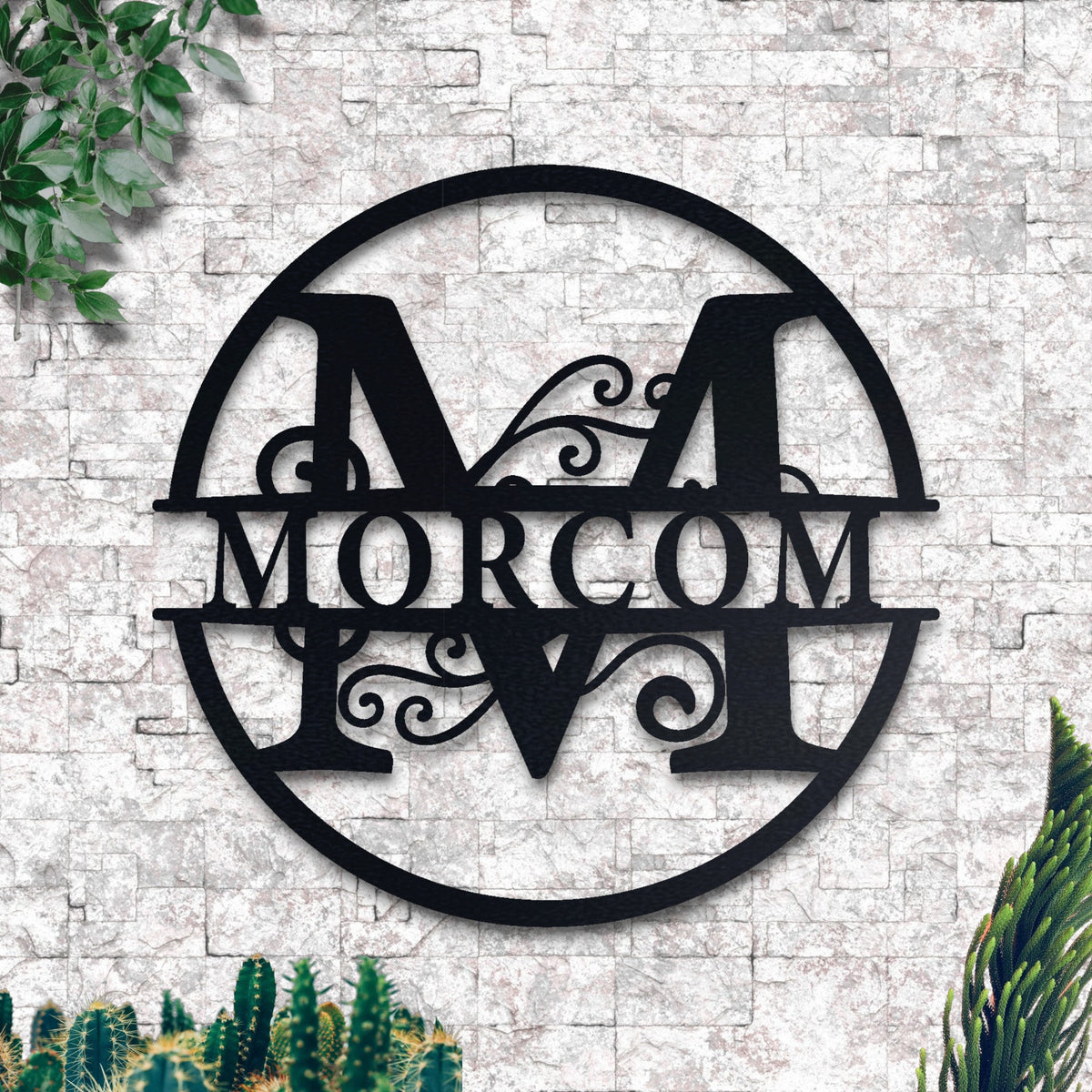 Personalized Metal Name Sign, Initial Door Hanger, Wall Art
