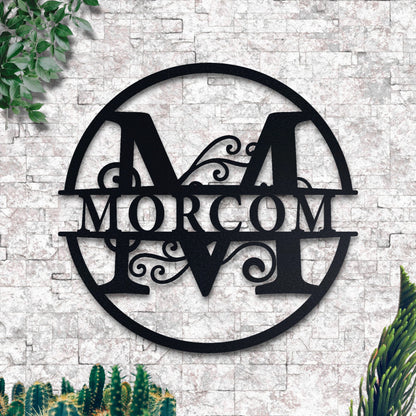 Personalized Metal Name Sign, Initial Door Hanger, Wall Art