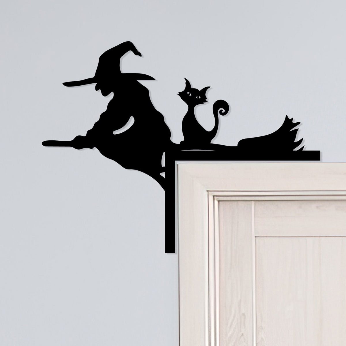 Metal Halloween Door Corner Sign, Spooky Silhouette Decor