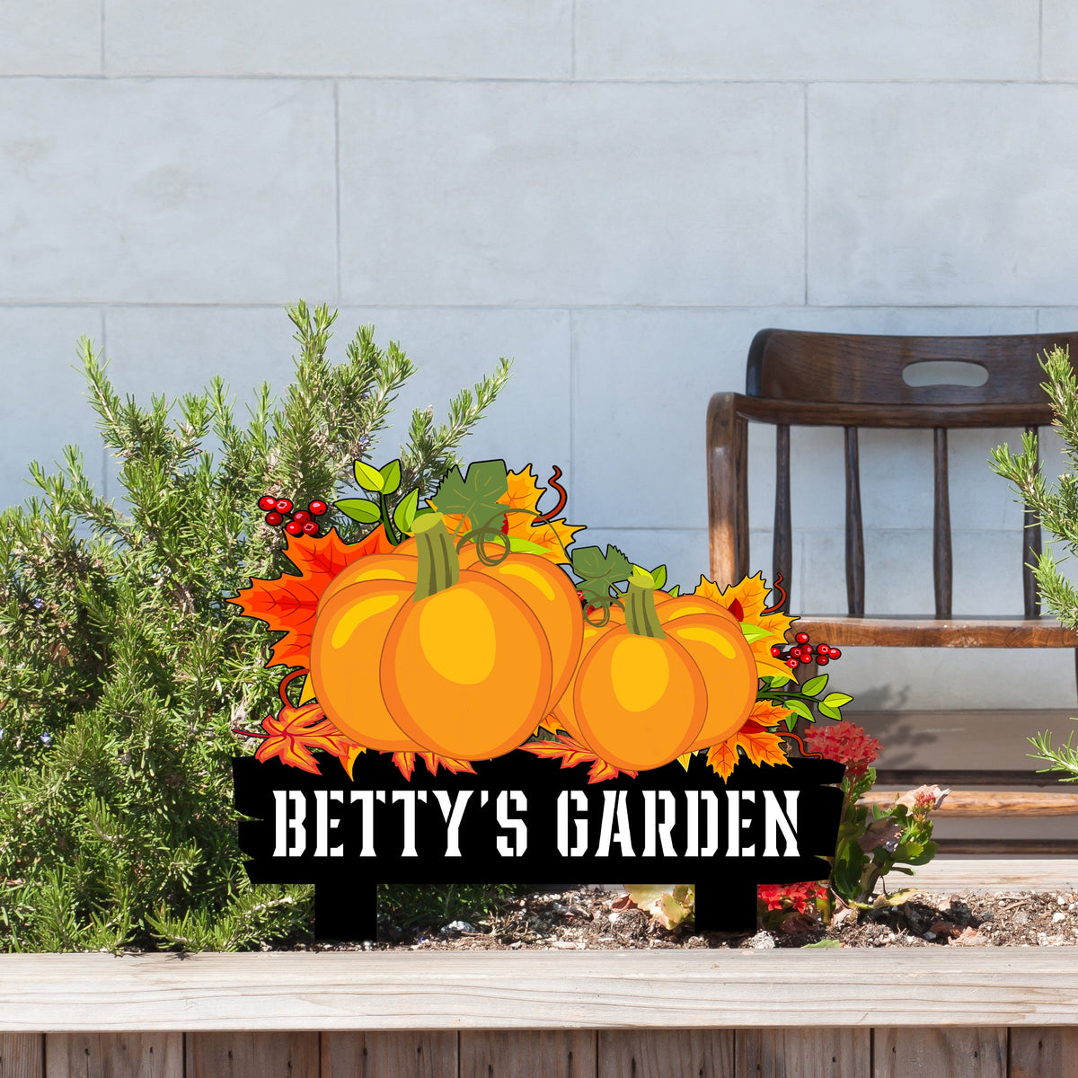 Custom Metal Pumpkin Garden Sign, Fall Yard Decor