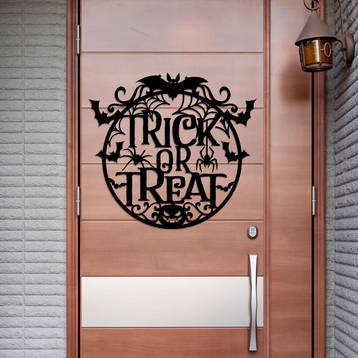 Trick or Treat Metal Halloween Sign, Weather-Resistant Fall Decor