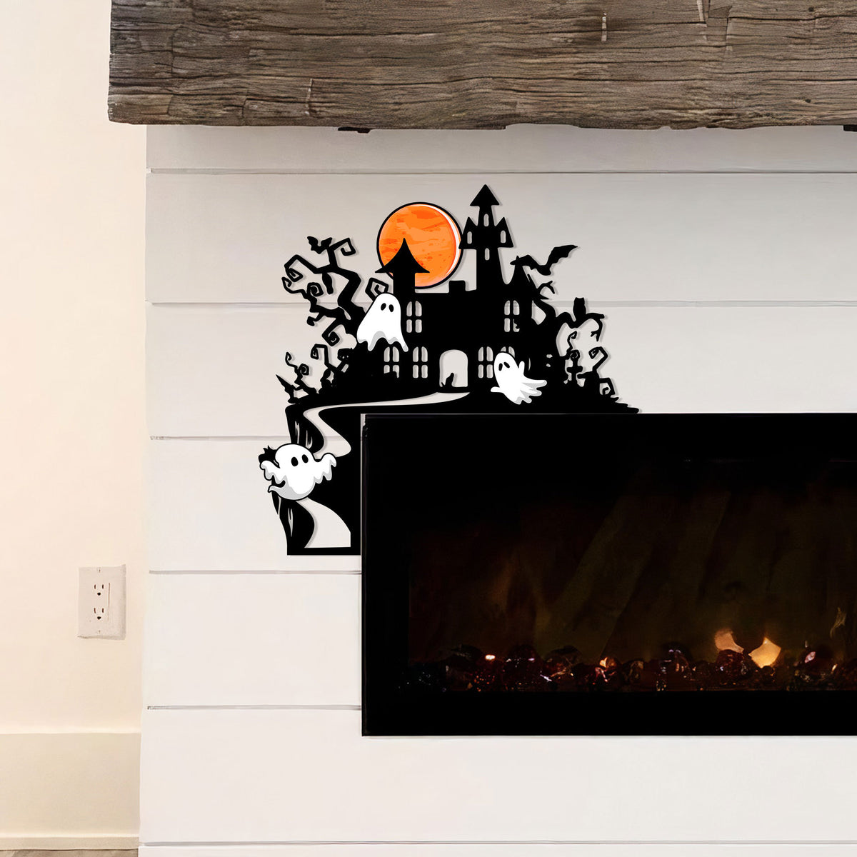 Metal Haunted House Door Corner Sign, Halloween Decor