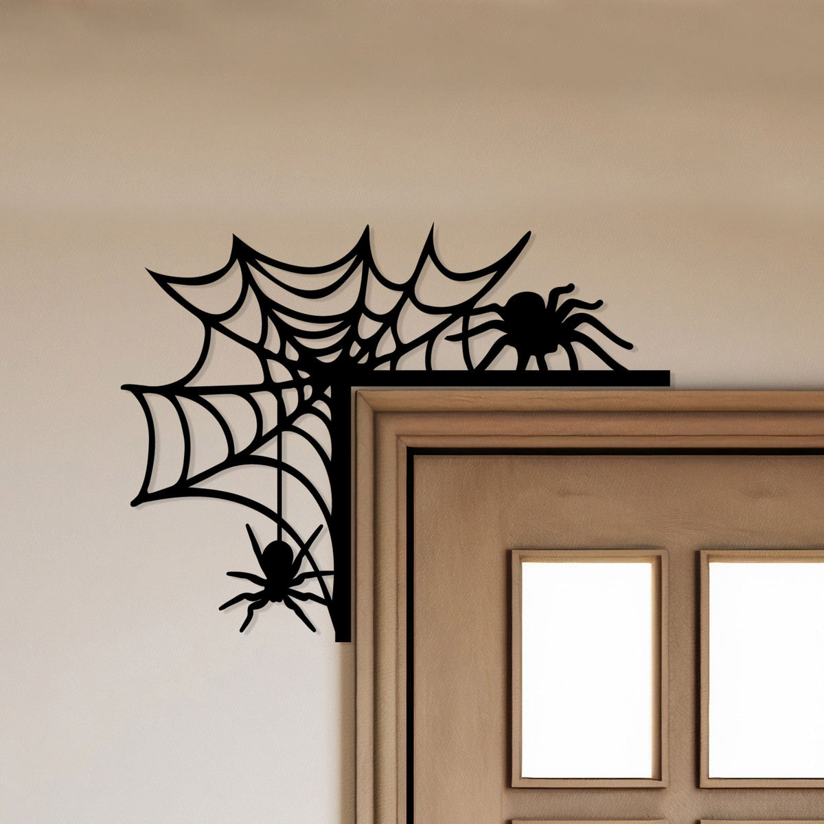 Metal Halloween Door Corner Sign, Spooky Silhouette Decor
