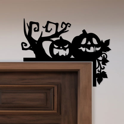 Metal Halloween Door Corner Sign, Spooky Silhouette Decor