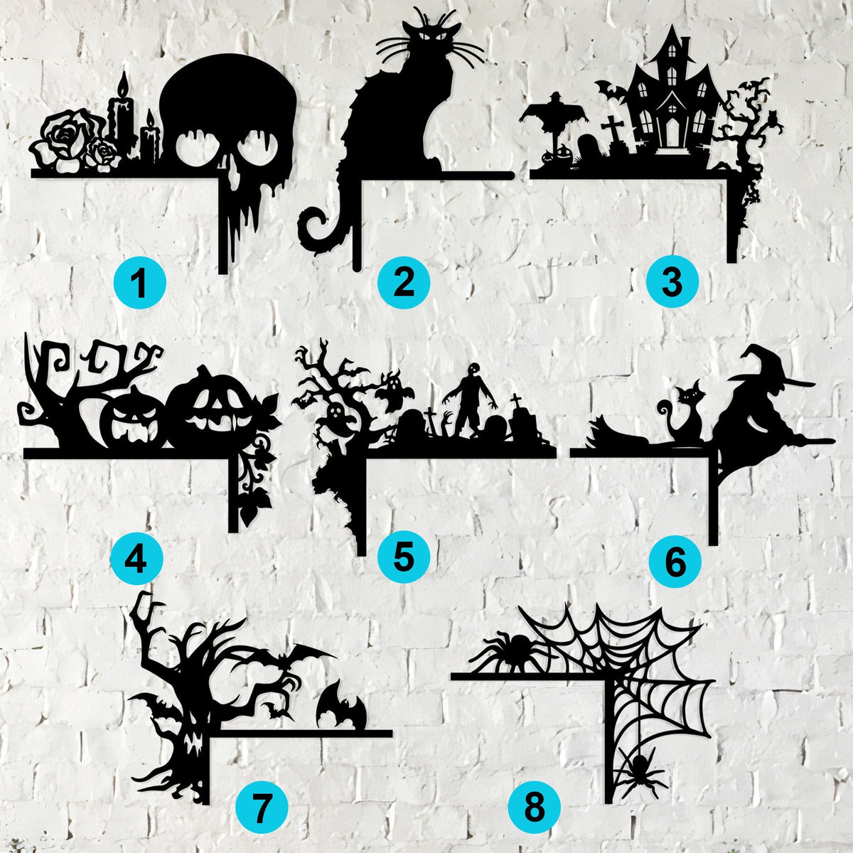 Metal Halloween Door Corner Sign, Spooky Silhouette Decor