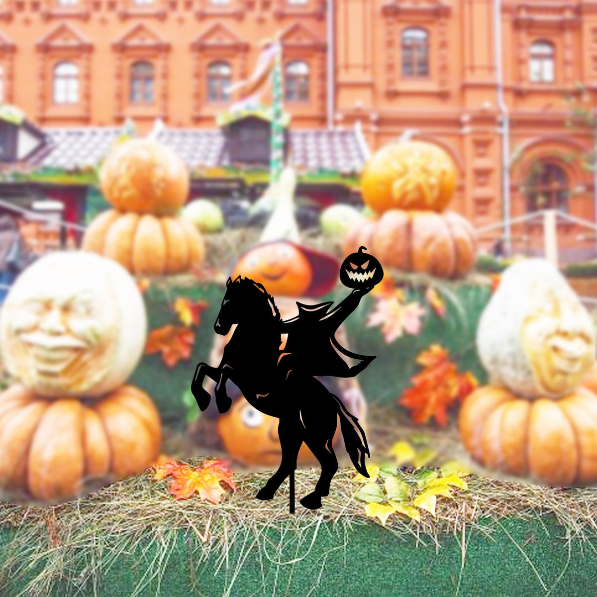 Headless Horseman Metal Garden Stake, Halloween Decor
